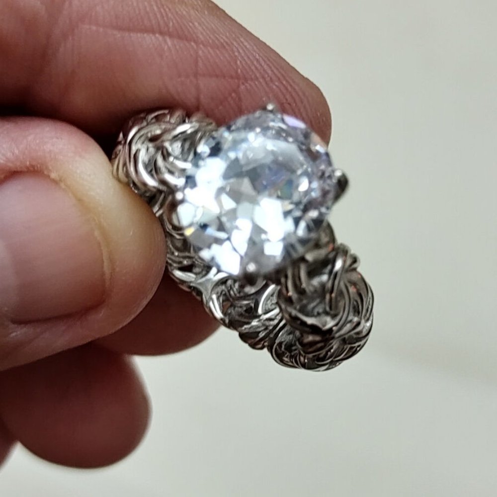 Bella Luce Size 8 8.19ctw White Diamond Simulant Platinum over SS